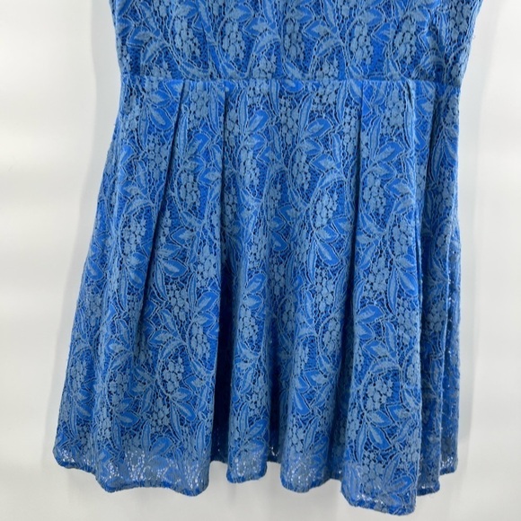 Louche blue open back lace overlay dress size 14 - Picture 3 of 11